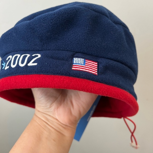 ROOTS 2002 Official Team USA Beanie Salt Lake Winter Games Fleece Beanie Hat NWT - Picture 5 of 6